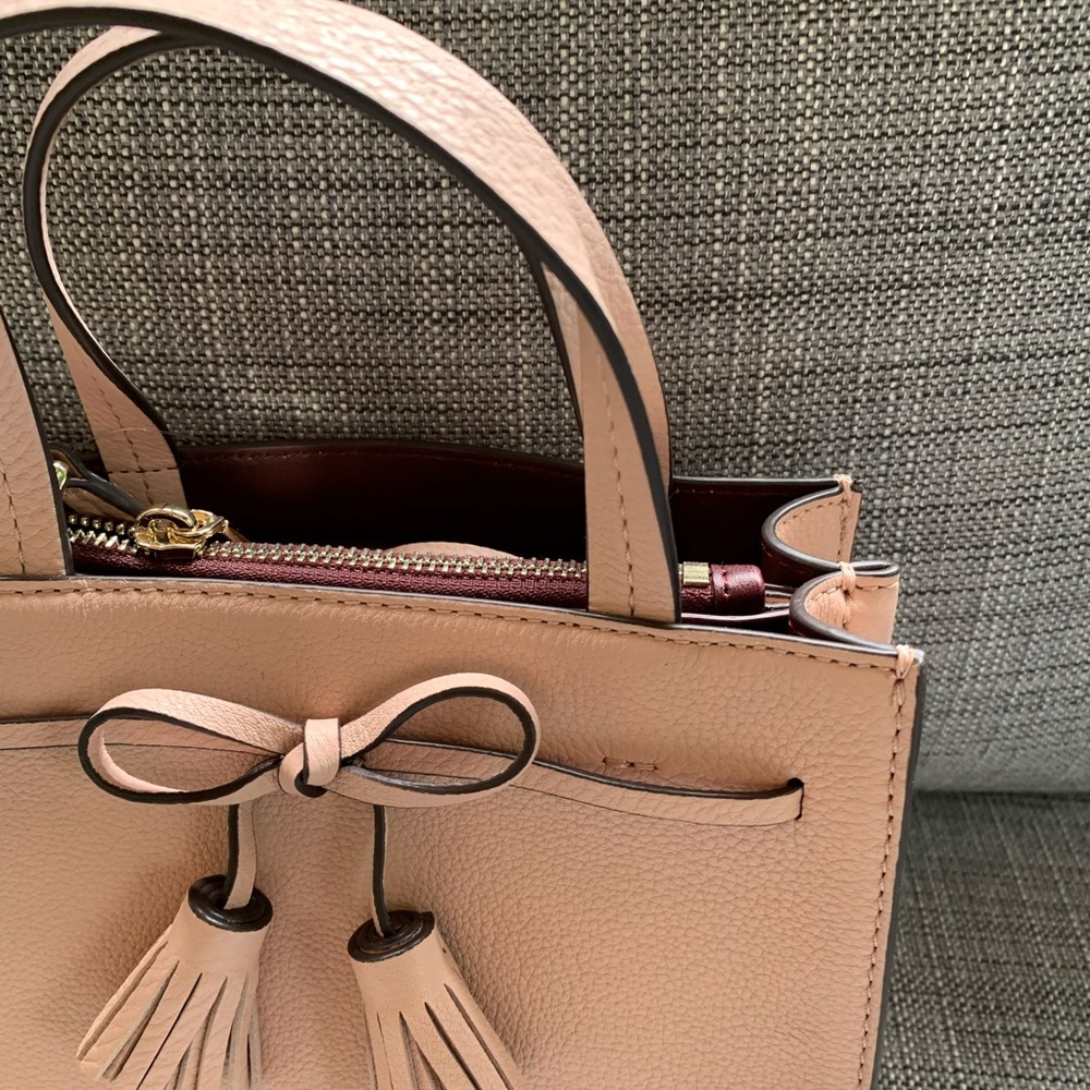 MINI SATCHEL KATE SPADE HAYES ROSY CHEEKS LEATHER - Picture 4 of 16